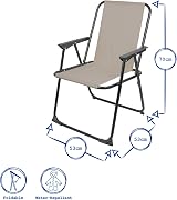 Harbour Housewares Folding Beach Deck Chairs Black Pack of 2 view 3
