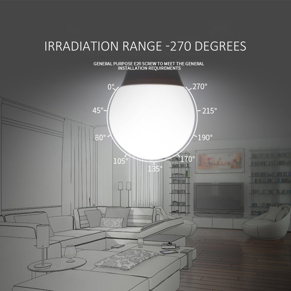 GALYGG 2 Colors Change 9W LED Light Bulbs - 3000K to 5000K ( Warm White to Daylight ) 800LM 80 Watt Equivalent A19 Bulb, E26 Medium Screw Base Non Dimmable - 4 Pack