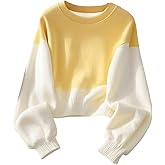 SHENHE Women's Color Block Sweatshirt Crewneck Long Sleeve Casual Loose Pullover Sweatshirt