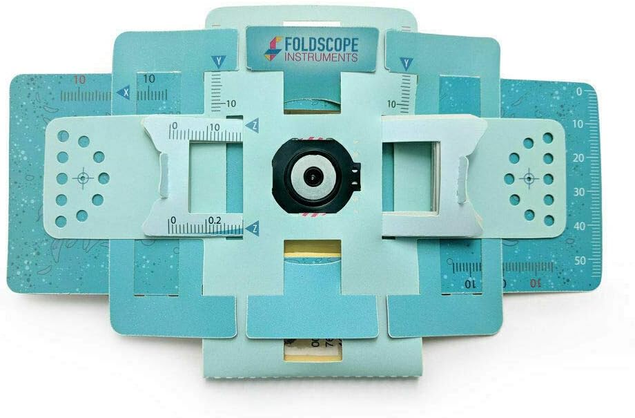 Foldscope Science Kit Pocket Mini Portable Microscope with Carry Case