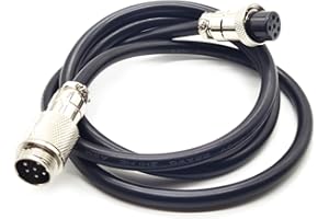 FOWIUNYE GX16 6 Pin Cable Male to Female Head Aviation Cordset, GX16 6 Pin Panel Mount Circular Metal Aviation Connector Adapter Male to Female（5Meter）