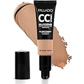 Palladio Full-Coverage Color Correction CC Cream, Oil-Free with Peptides & Vitamin C, Best for Correcting Redness and Uneven Skin Tone, Buildable Foundation Coverage (Tan 41N)