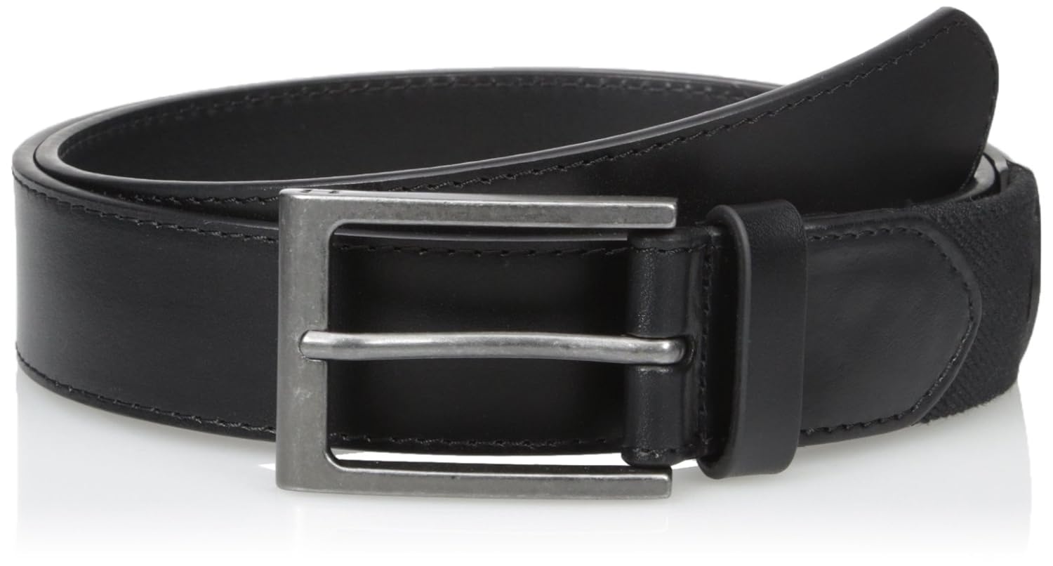 Under Armour Men's Stretch Leather Belt, Black (001)/Black, 32