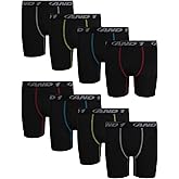 AND1 Boys Boxer Briefs - 8 Pack Performance Boys Underwear Boxer Briefs with Functional Fly Pouch, 5" Inseam (Size: 6-18)