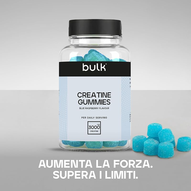 Creatine Gummies | 60 Blue Raspberry Flavour Gummies | 3g Creatine Monohydrate per Serving | Convenient & Easy to Take Daily Supplement