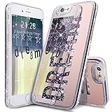 iPhone 8 Case,iPhone 7 Case,ikasus iPhone 7 [Glitter] Case,Rose Gold Plating Mirror Dream Glitter Quicksand Flowing Floating Bling Glitter Sparkle Hard Back Soft TPU Bumper Cover Case for iPhone 8/7