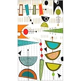 COVASA Geometric Hand Towels for Bathroom,Set of 2,Mid-Century Modern Abstract #56,Soft Absorbent Small Bath Towel Kitchen Dish Guest Towel for Men Women,Bathroom Decor 15.7"x27.5"