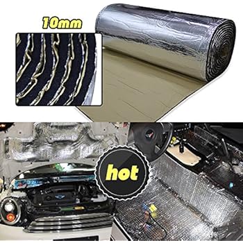 LINGDA 21.53 SqFT 10mm Heat Shield Thermal Sound Insulation Proofing Deadener Mat Car Noise Control Acoustic Dampening Moistureproof Waterproof (40