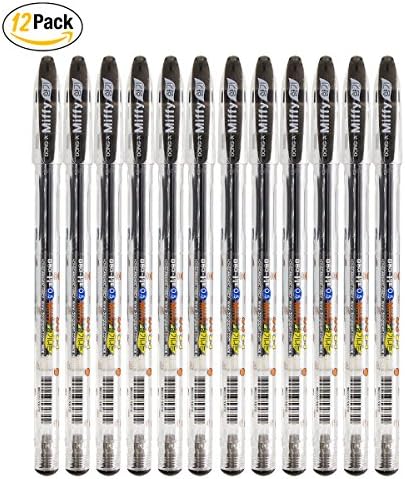 Treeding Dong-a Gel Ink Rollerball Pens, 0.5 mm, Fine Point Fine-Tech Excellent Smooth Writing, Metal Tip Assorted Ink Pen Black - 12Pack
