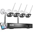 ZOSI 2K WiFi Security Camera System,4Pcs 3MP Plug-in WiFi Cameras,Color Night Vision,Motion Detection,2K 8CH Home NVR with 1TB HDD for 24/7 Recording