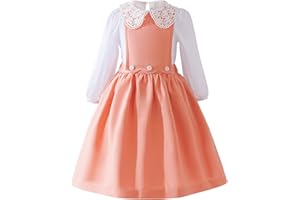 KOGWER Baby Girl Fall Outfits Long Sleeve Toddler Girl Fall Dress Cotton Clothes Thanksgiving Chirstmas Girls Floral Vintage Dress