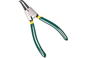 BJDSI Bent External Snap Ring Pliers 7 inch,Internal Spring,Anti-Rust,Head Size:0.07".