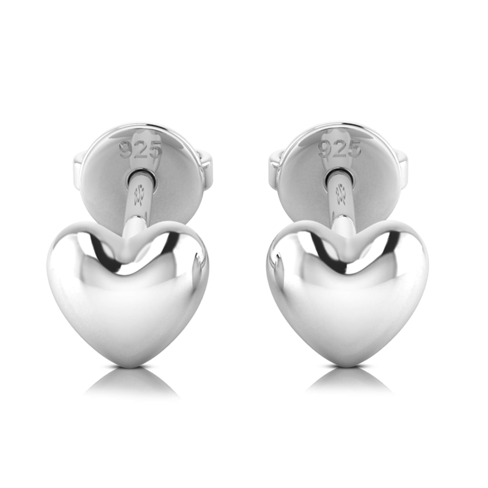 Nicole Manson Heart Earrings Sterling Silver Stud Earrings for women Gift Boxed 925 (Heart)