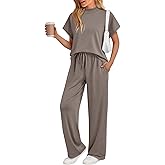 AUTOMET Women's 2 Piece Matching Lounge Sets 2026 Summer Mock Neck Sweatsuits Short Sleeve Loungewear Travel Outfits
