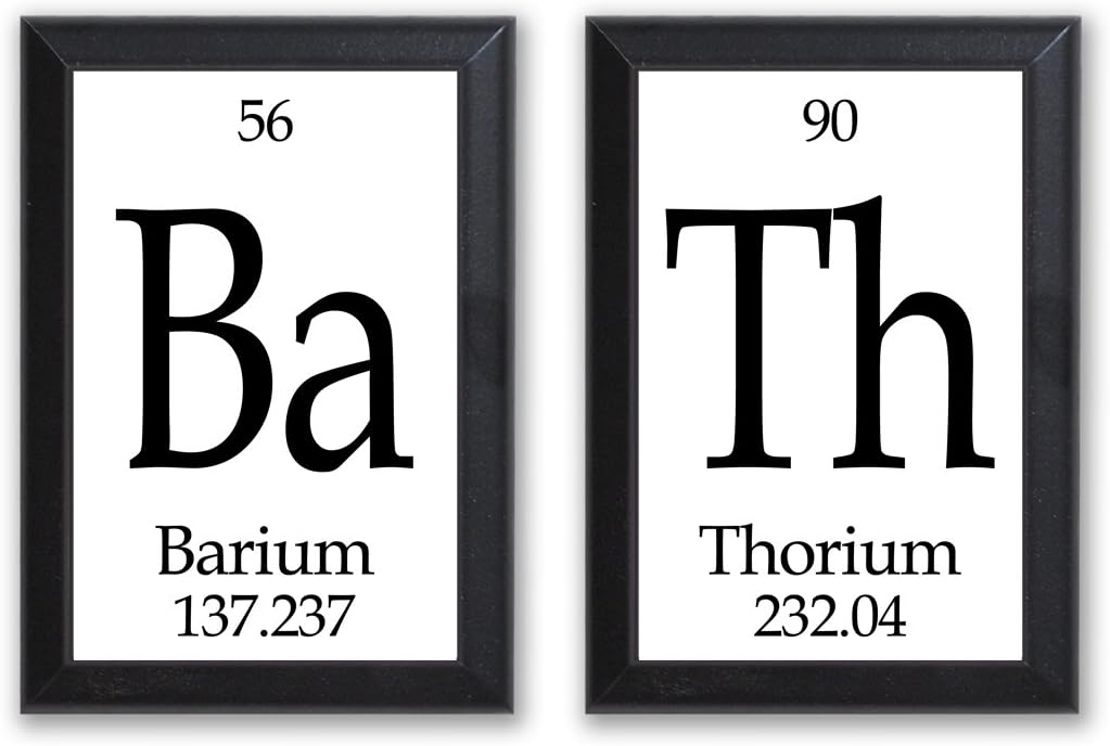 Amazon Com Neurons Not Included Bath Periodic Table Of Elements Plaque 2 Piece Set Each 5 X 7 Geeky Bath Decor Home Kitchen