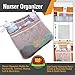 Baby Nursery Organizer For Cribs By Loved Bimbi: Practical Hanging Storage Bag With 4 Compartments, Diaper Organizer to store Lotions, Powder, Wipes, Diapers and Toys, White Breathable Playard Caddy