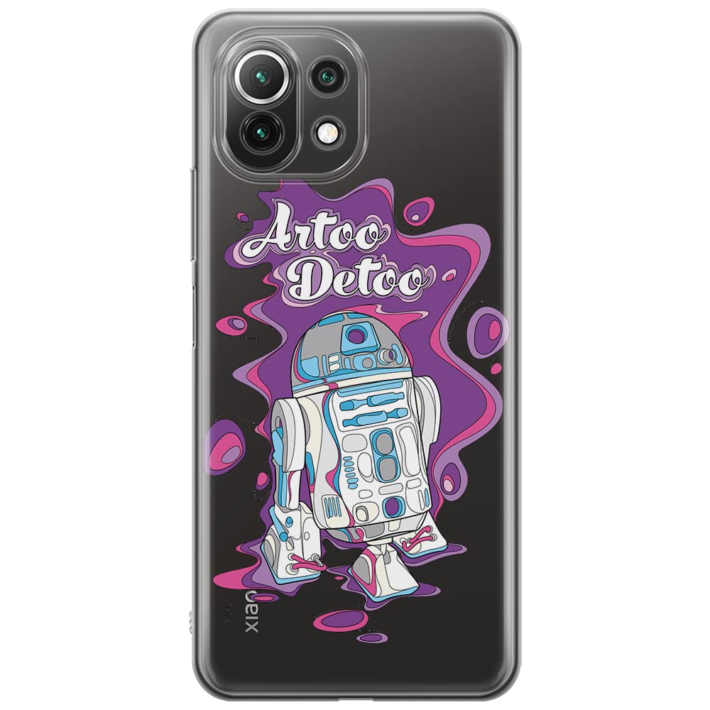 ERT GROUP mobile phone case for Xiaomi 11 Lite 4G/5G original and officially Licensed Star Wars pattern R2D2 002, partially transparent