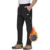 TACVASEN Winter Pants for Men Fleece Lined Waterproof Pants Insulated Hiking Pant for Ski Snowboard Outdoor Work Hunting