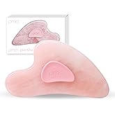 PMD Beauty Gua Sha Facial Tools - Massaging, Sculpting and Depuffing Guasha Tool for Face with Rose Quartz and Silicone Grip - Reduce Tension & Inflammation