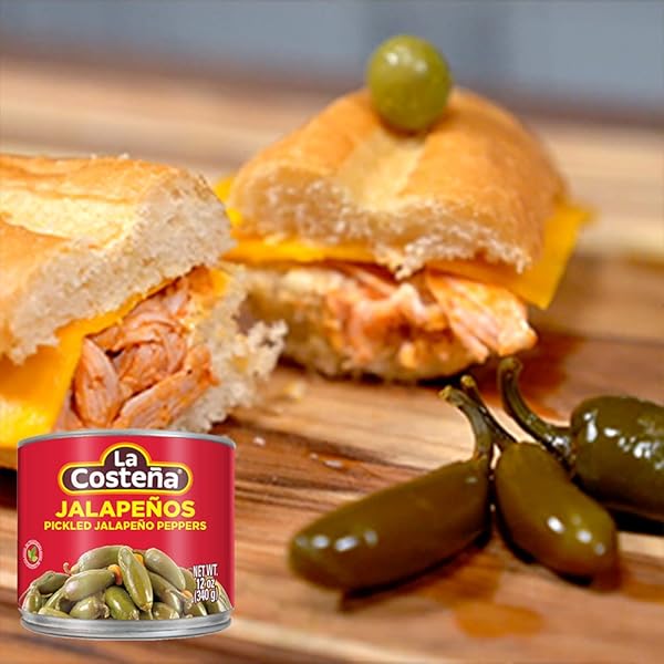 LA COSTEÑA SLICED NACHO JALAPENO PEPPERS – PICKLED JALAPENOS – JALAPENO PEPPER – HOT PEPPERS – MEXICAN FOOD, GUACAMOLE, SPICY NACHO & TACO TOPPINGS, ENCHILADAS & SALSA – 12OZ, 1 PACK CANNED JALAPENOS