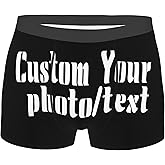 Qxatwvic Personalized Boxers For Men Custom Underwear Add Your Text Photo Customized Husband Valentine'S Birthday Gifts