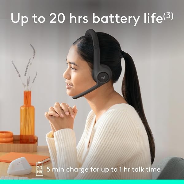 LOGITECH ZONE 301 WIRELESS BLUETOOTH HEADSET WITH NOISE-CANCELING MICROPHONE, COMPATIBLE WITH WINDOWS, MAC, CHROME, LINUX, IOS, IPADOS, ANDROID – GRAPHITE
