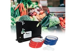 YESHINE Steel Tape Bag Sealer with Bag Trimmer, 6 Rolls of Tape Bag, Bag Sealing Taper Dispenser for Ground Meat, Ground Meat Packaging System, Heavy Duty Tape Bag Sealer Machine for Fruit, Greens, Bread