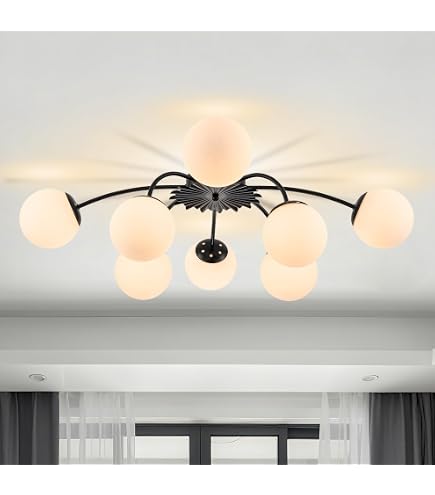 Longree 8-Light Flush Mount Ceiling Light, Gold Sputnik Chandelier