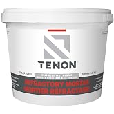 Tenon Refractory Mortar, 10 Pounds | Refractory Mortar Mix for Fireplaces, Fire Brick, Clay, High Heat Formula, Up to 2550&deg;F, White in Color, Fireproof
