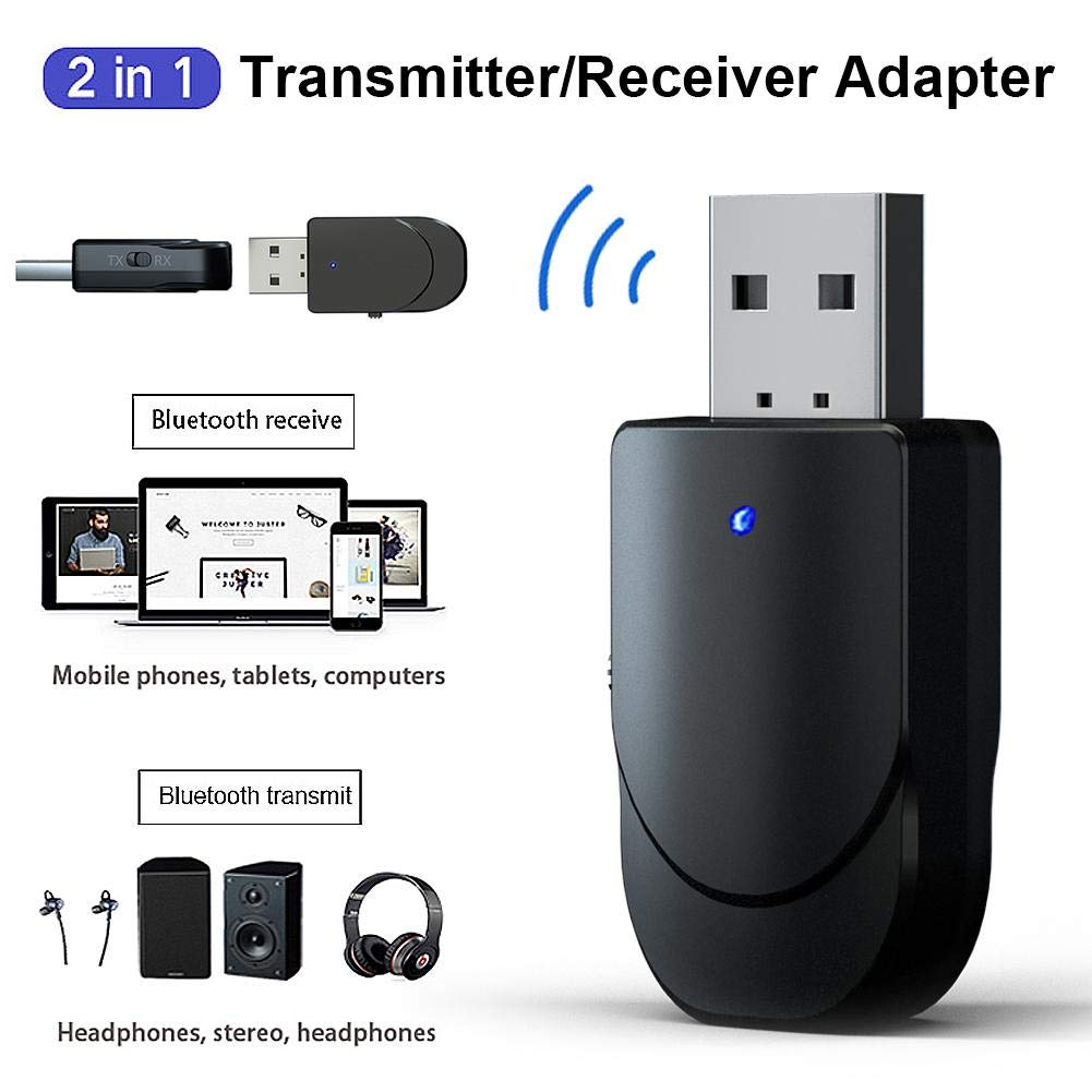 vogueyouth Adaptador USB Bluetooth 5.02 en 1 Transmisor Bluetooth