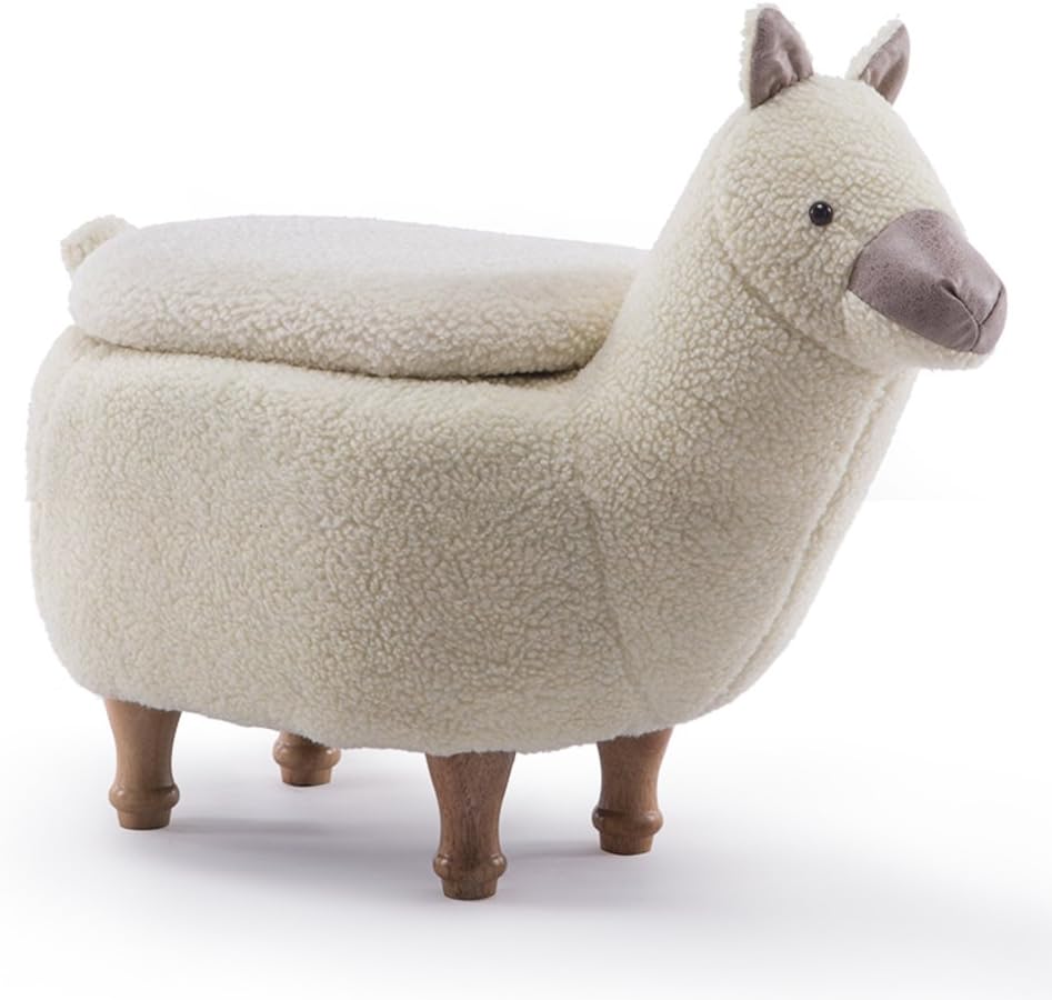 Cartoon Footstool,wooden Animal Low Stool,creative Alpaca Kids Stool