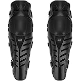 GuTe Knee Pads, Black Adjustable Long Leg Sleeve Gear Crashproof Antislip Protective Shin Guards for Motorcycle Mountain Biki