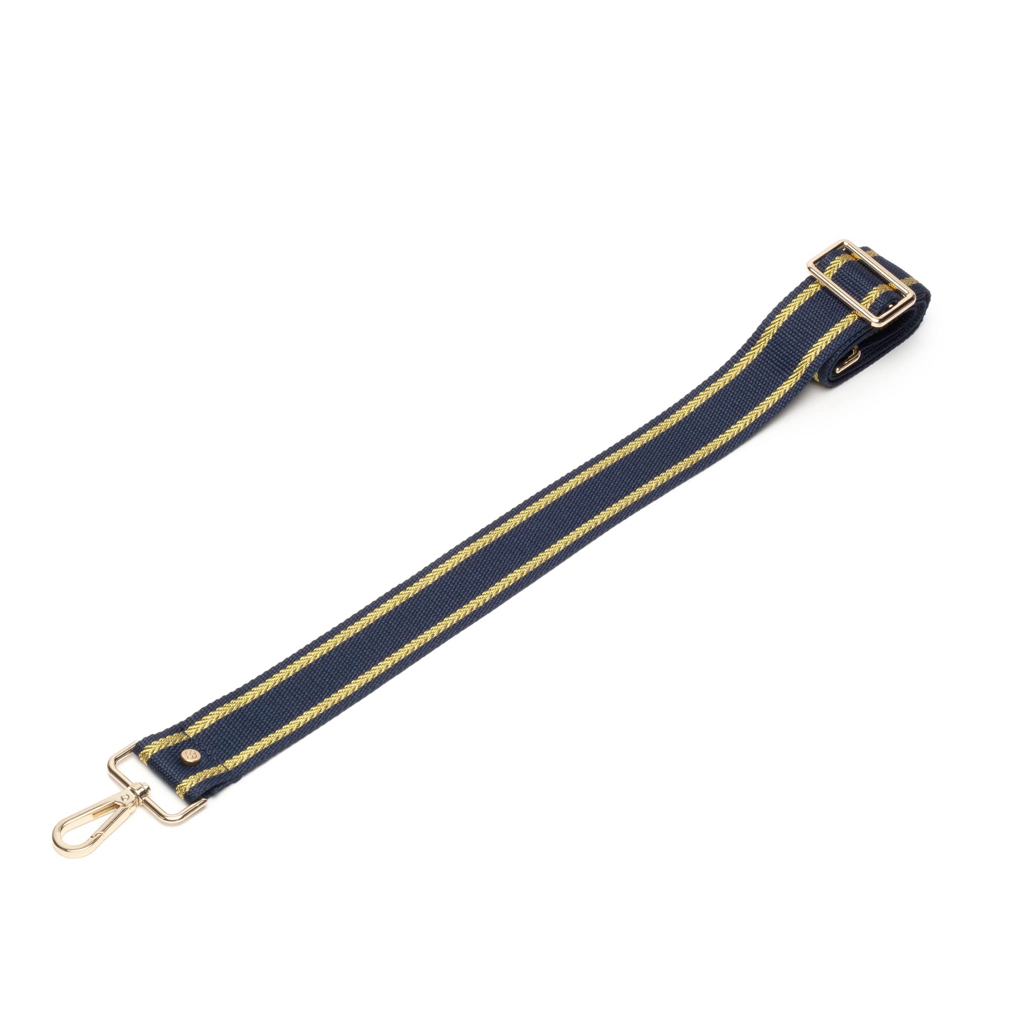 Elie Beaumont Shoulder Strap Adjustable Length Carry Strap Wide Shoulder Strap for Bags, 68 cm - 128 cm, Carabiner in Gold