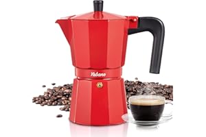 Yabano Stovetop Espresso Maker, 9 Cups Moka Coffee Pot Italian Espresso for Gas or Electric Ceramic Stovetop, Italian Coffee maker for Cappuccino or Latte