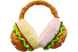 PURFUN Girls Boys Foldable Winter Warm Earmuffs Cartoon Hamburger Ear Muffs Outdoor Windproof Cold Weather Thermal Ear Warmer