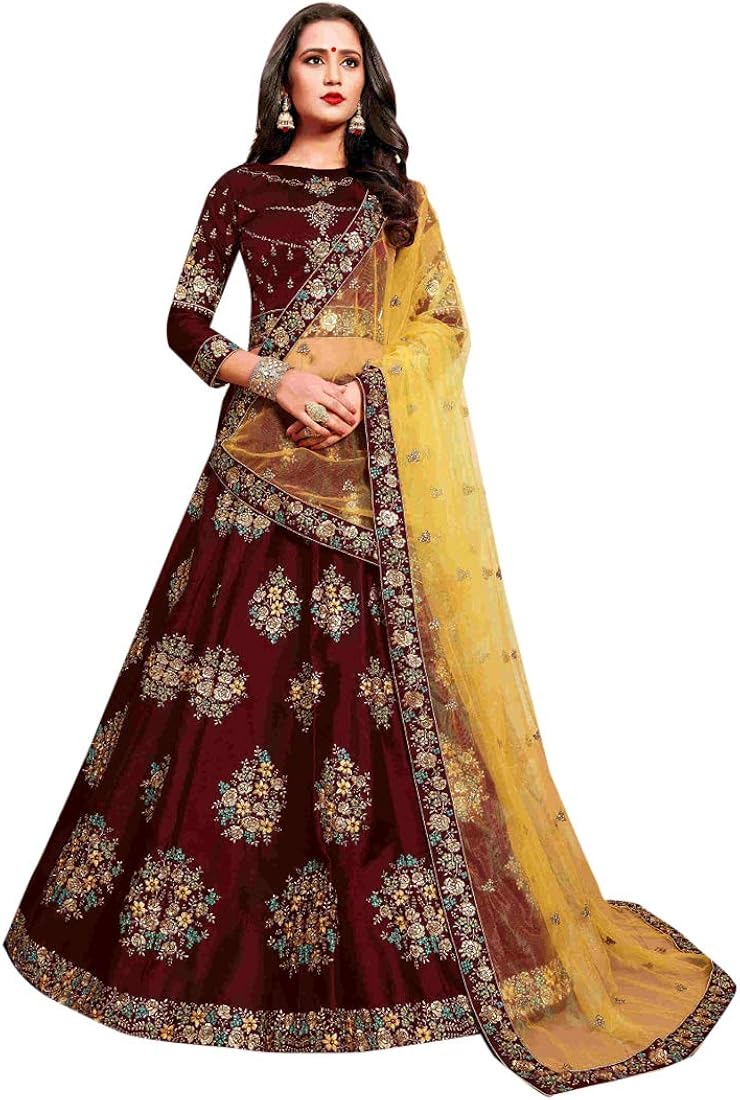 Marron Designer Bridal Wedding Cocktail Silk