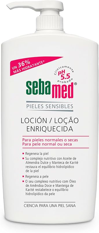 Sebamed Enriched Lotion 1L - Hidratante corporal enriquecido para pele seca sensível, indicado para uso diário
