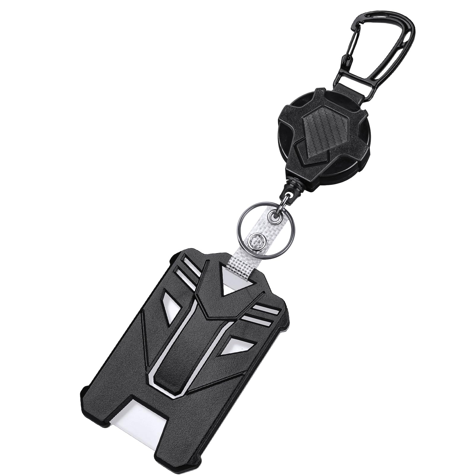 Vicloon Retractable Badge Reels, 2pcs Hard Plastic ID Credit Card, Heavy Duty Retractable Keychain ID Card Carabiner Badge Holder Reel with Key Belt Reel for Keyring ID Card Badge Holder (Diamond)