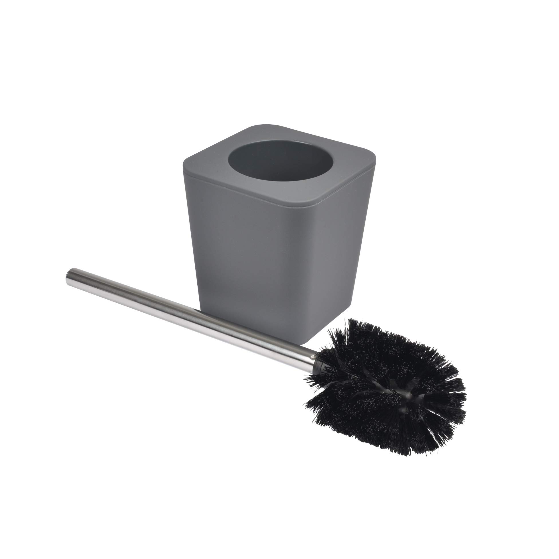 Douceur d'Intérieur Soft Touch Toilet Brush Holder, 11.5 x 11.5 x 5.5 cm anthracite