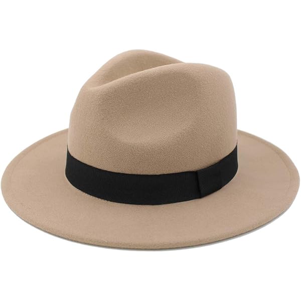 Women Classic Fedora Wide Brim Hat with Belt Buckle Wool  display picture 3