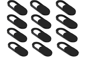 IBARBE [12 Pack] Webcam Cover Slide Ultra Thin Web Camera Cover fits Laptop, Desktop, PC, Macboook Pro, iMac, Mac Mini, Computer, Smartphone,Protect Your Privacy and Security,Strong Adhensive-Black