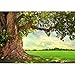 wall26 - Spring Meadow with Big Tree with Fresh Green Leaves - Removable Wall Mural | Self-Adhesive Large Wallpaper - 100x144 inches