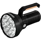 UNROEVS W322-2 Brightest Flashlight 58000 Lumens, Super Bright & Most Powerful Flashlight Upgraded from W322-1 with Extended Body & Double Battery Life, 1715m Beam for Hunting, Caving, Search (Small)