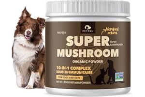 Petpal Super Mushrooms Powder for Dogs & Cats | 10 in 1 Support Complex | Pure Organic Mushrooms with Beta-Glucans | Superfoo