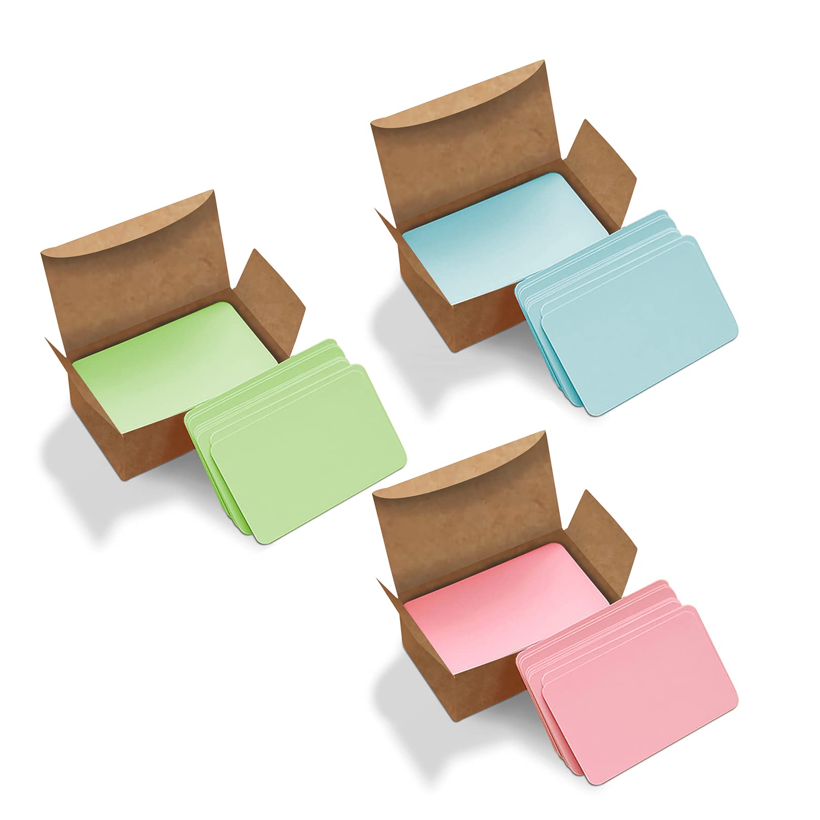 VANRA 300PCS Small Blank Index Cards 3.5x2 inches Note Cards Study Flash Cards, Word Message Gift DIY Cards Kraft Paper Tags (Assorted Colors Light, 300/Pack)