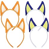 Jolbndcv 4 Pcs Dogs Ear Headbands Soft Blue Party Costumes for Pet Birthday Party Costumes Dress-up Supplies