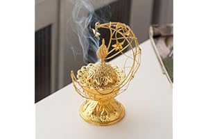 Metal Arabic Incense Burner, Middle East Ramadan Incense Burner,Arab Crescent Tea House Censer, Vintage Candle Stand for Arom