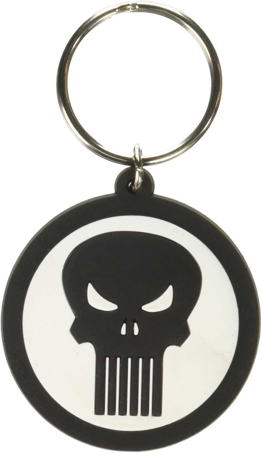 ford keychain amazon on Amazon Com Marvel The Punisher Logo Pvc Soft Touch Key Ring Key Accessories Toys Games