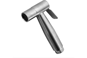 LENPESTIA Handheld Bidet Sprayer Head Stainless Steel Bathroom Bidet Spray Toilet Faucet Sprayer for Shower Bathroom Douche Shattaf Hygiene Toilet Cloth Diaper Cleaning (Silver)