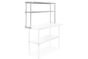 GRIDMANN NSF Stainless Steel Commercial 2 Tier Double Overshelf 48 in. x 12 in. for Kitchen Prep & Work Table